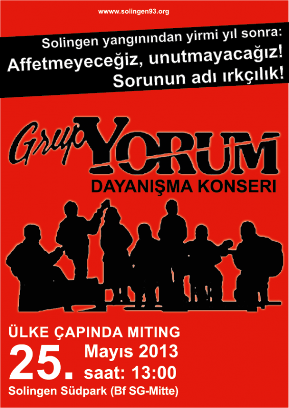 25. Mayıs 2013 | Solingen yangınından yirmi yıl sonra: Sorunun adı ırkҫılık! | Grup Yorum Konseri | Solingen